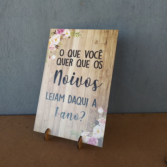 Placa de Casamento de Mesa em mdf