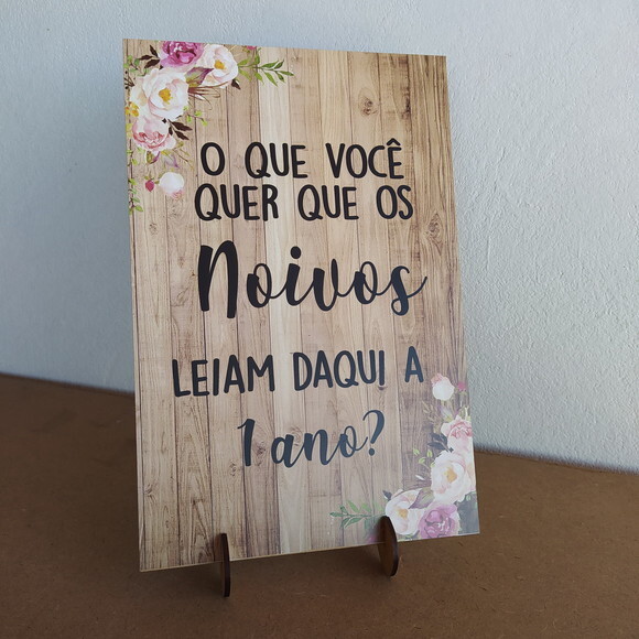 Placa de Casamento de Mesa em mdf