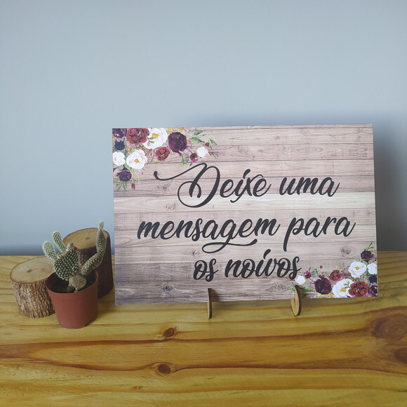 Placa de Casamento de Mesa em mdf
