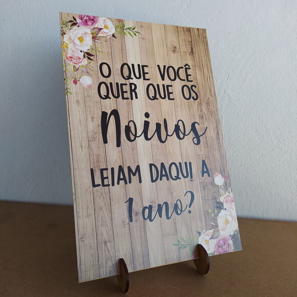 Placa de Casamento de Mesa em mdf