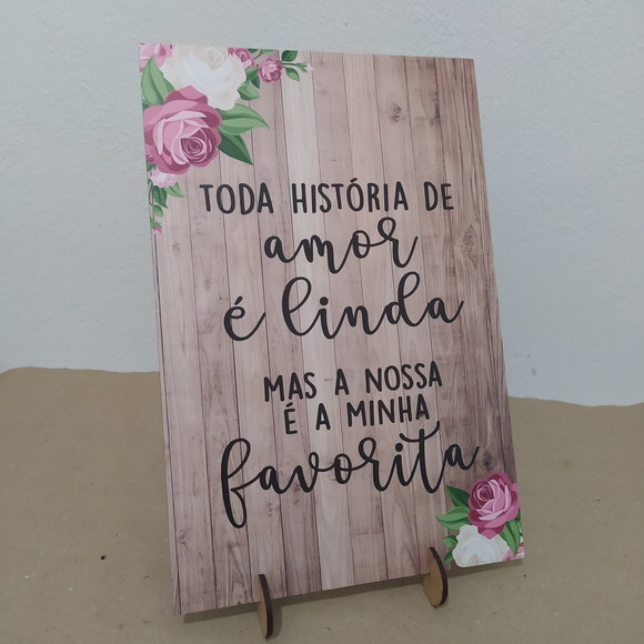 Placa de Casamento de Mesa em mdf