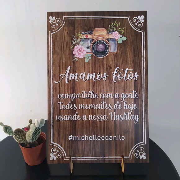 Placa De Casamento De Mesa Em Mdf