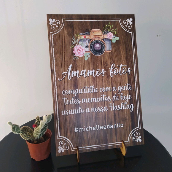 Placa De Casamento De Mesa Em Mdf