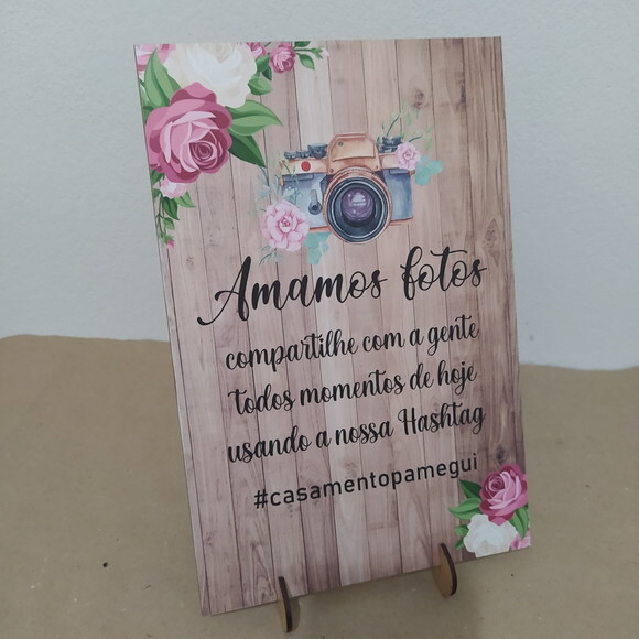 Placa de Casamento de Mesa em mdf