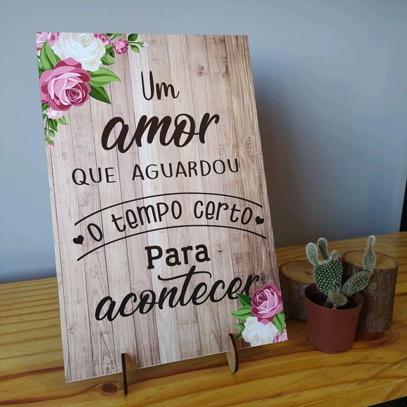 Placa De Casamento De Mesa Em Mdf