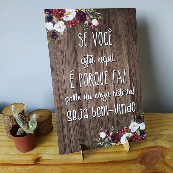 Placa De Casamento De Mesa Em Mdf