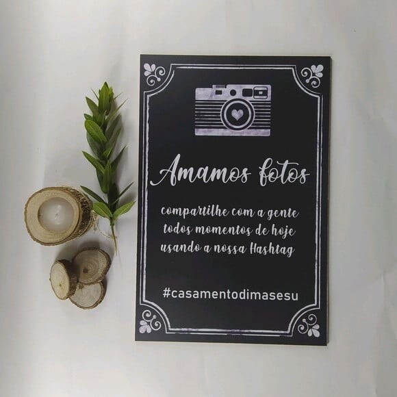 Placa De Casamento De Mesa Em Mdf
