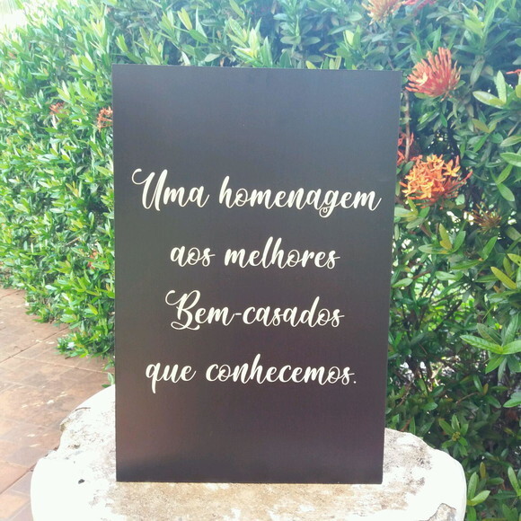 Placa De Casamento De Mesa Em Mdf Com Sua Frase