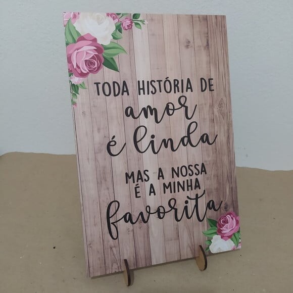Placa de Casamento de Mesa em mdf