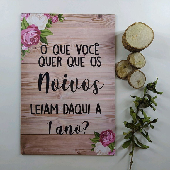 Placa de Mesa mensagem para os Noivos