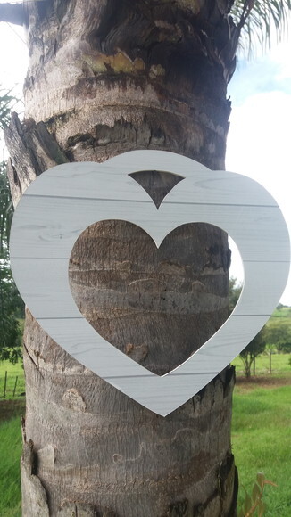 Placa de casamento para daminha - Coração vazado