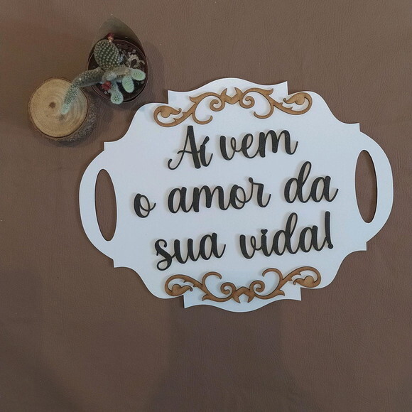 Placa de Pajem arabesco COM SUA FRASE