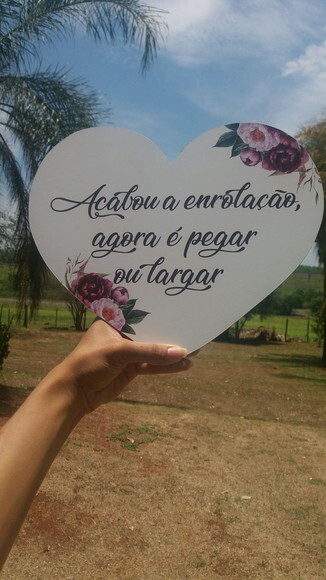 Placa de Pajem Coração COM SUA FRASE