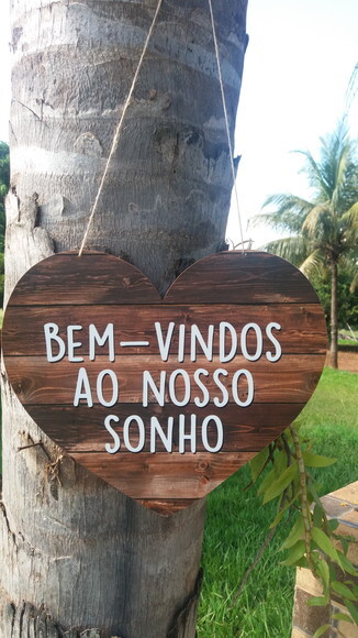 Placa de Pajem Coração COM SUA FRASE