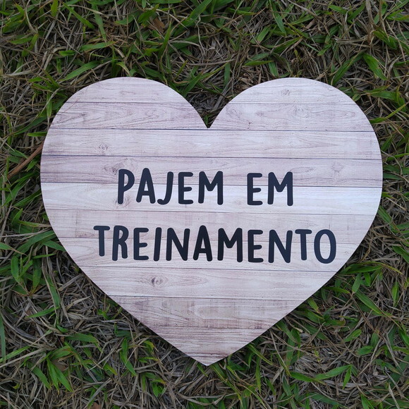 Placa de Pajem Coração COM SUA FRASE