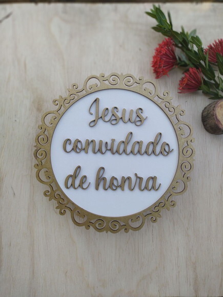 Placa de Pajem redonda arabesco COM SUA FRASE