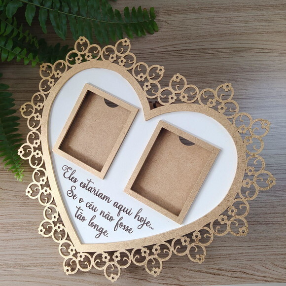 Placa Homenagem com 2 Porta Retratos 9x7cm