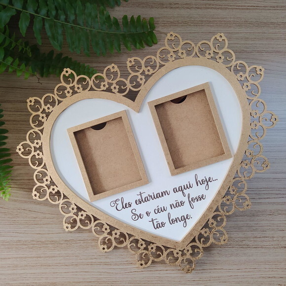 Placa Homenagem com 2 Porta Retratos 9x7cm