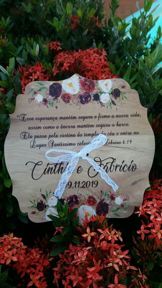 Placa Porta alianças