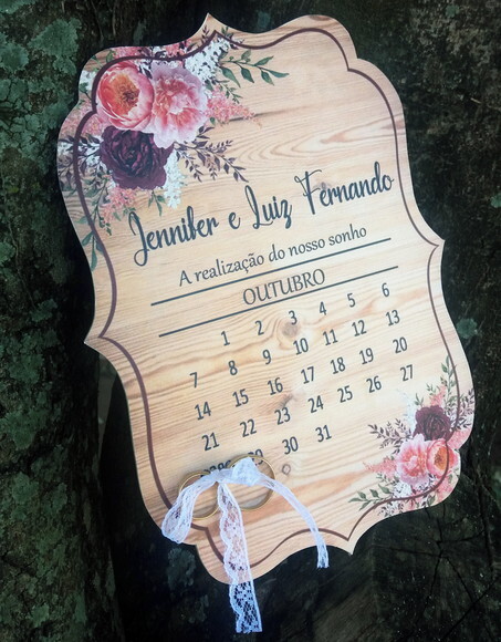 Placa Porta alianças Calendário