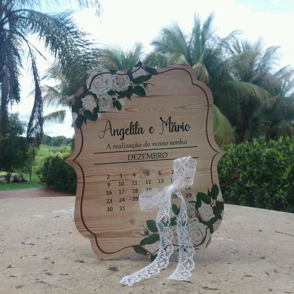 Placa Porta alianças Calendário