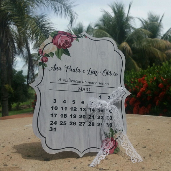 Placa Porta alianças Calendário