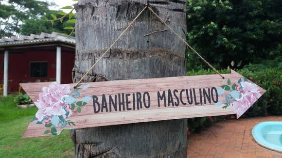 Placa Seta De Casamento Indicativa/sinalização Em Mdf