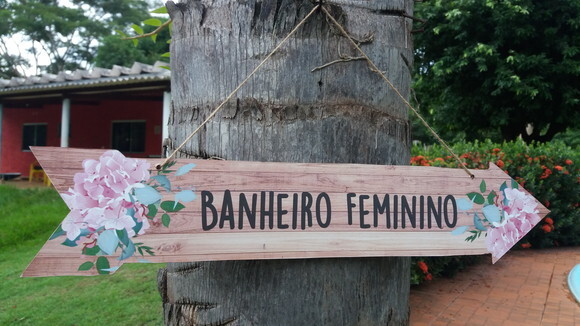 Placa Seta De Casamento Indicativa/sinalização Em Mdf