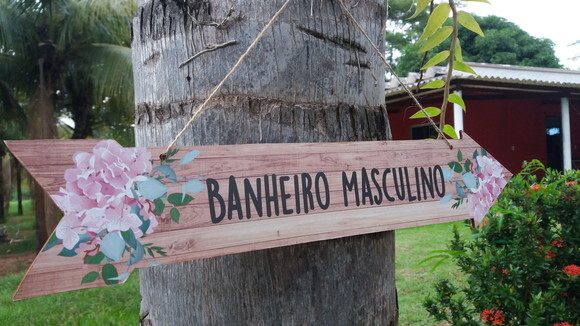 Placa Seta De Casamento Indicativa/sinalização Em Mdf