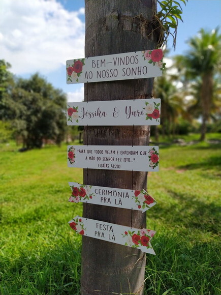 Placas indicativas COM SUA FRASE Kit com 5