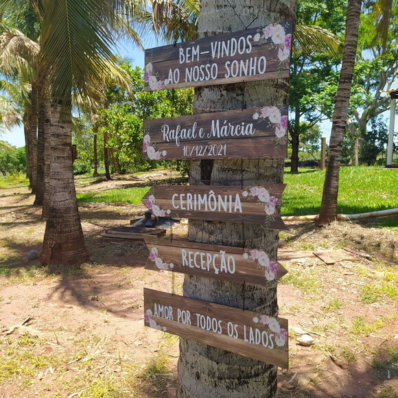 Placas indicativas COM SUA FRASE Kit com 5
