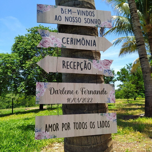 Placas indicativas COM SUA FRASE Kit com 5
