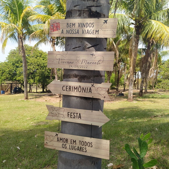 Placas Indicativas Com Sua Frase Kit Com 5