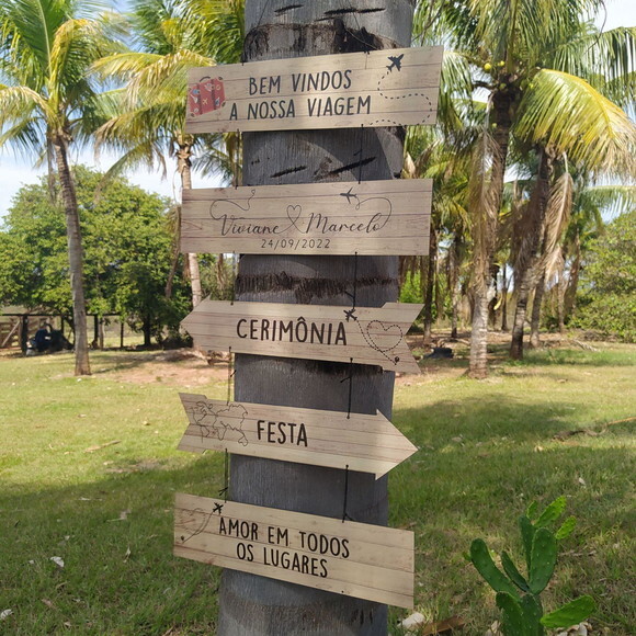 Placas Indicativas Com Sua Frase Kit Com 5