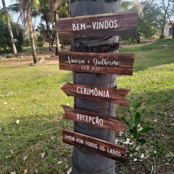 Placas Indicativas Com Sua Frase Kit Com 5