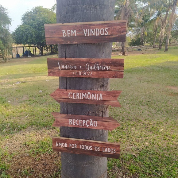 Placas Indicativas Com Sua Frase Kit Com 5