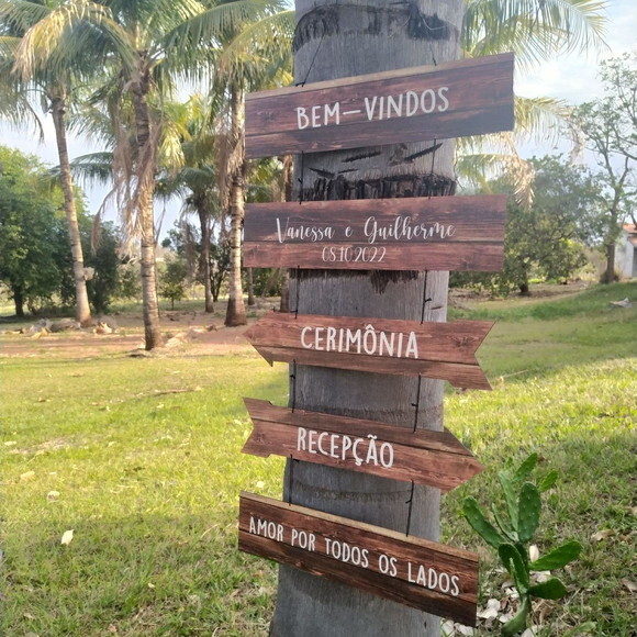 Placas Indicativas Com Sua Frase Kit Com 5