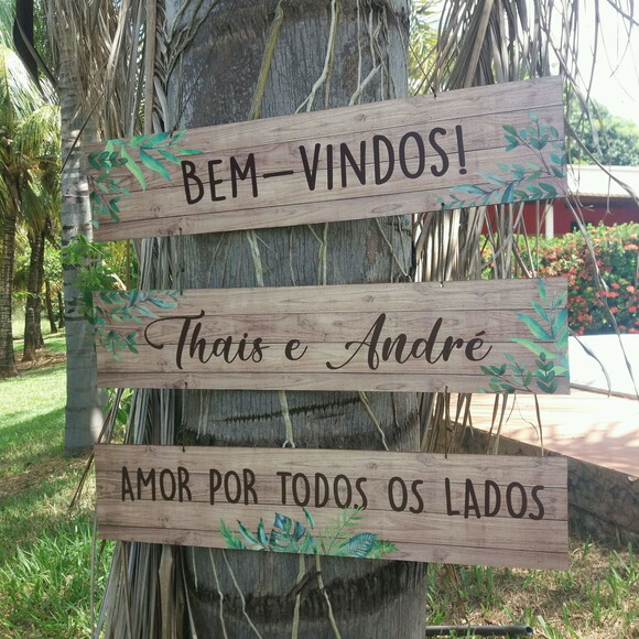 Placas indicativas Kit com 3 COM SUA FRASE