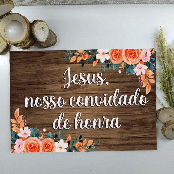 Plaquinha de casamento em MDF COM SUA FRASE