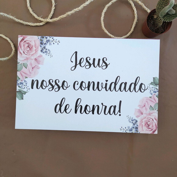 Plaquinha de casamento em MDF COM SUA FRASE