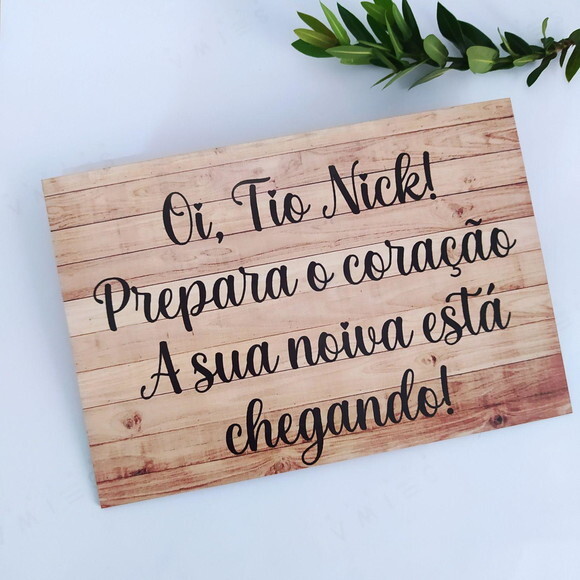 Plaquinha de Casamento em mdf com Sua Frase