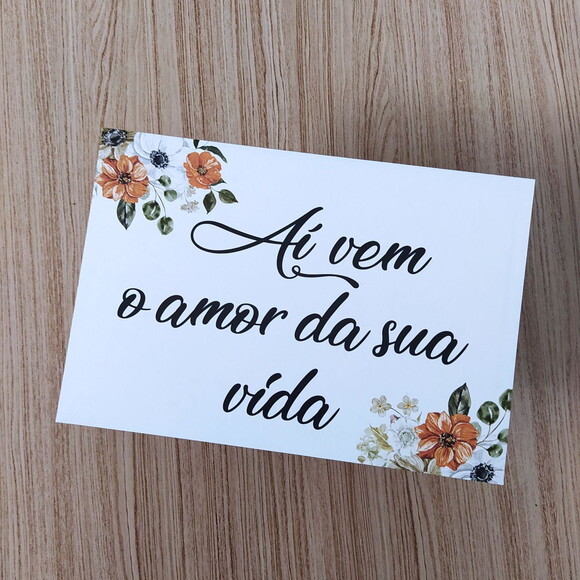 Plaquinha de Casamento em mdf com Sua Frase