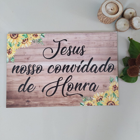 Plaquinha de Casamento em mdf com Sua Frase