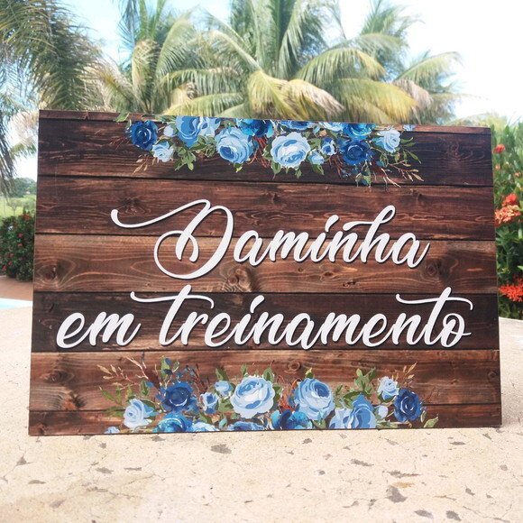 Plaquinha de Casamento em mdf com Sua Frase