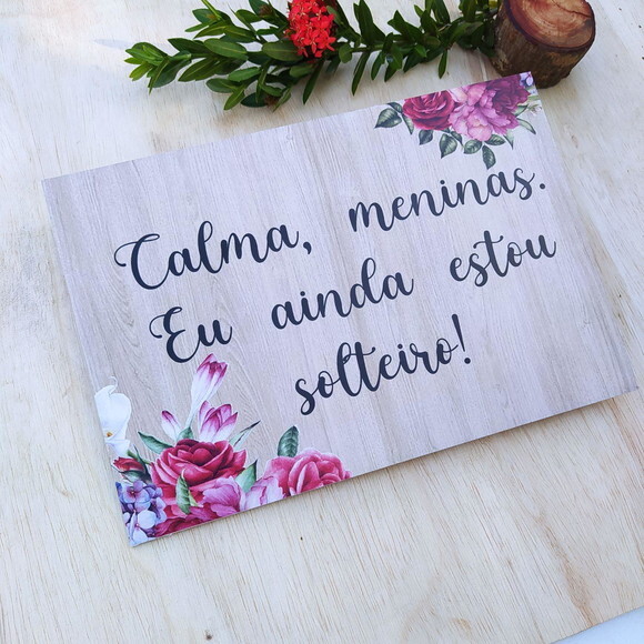 Plaquinha de Casamento em mdf com Sua Frase