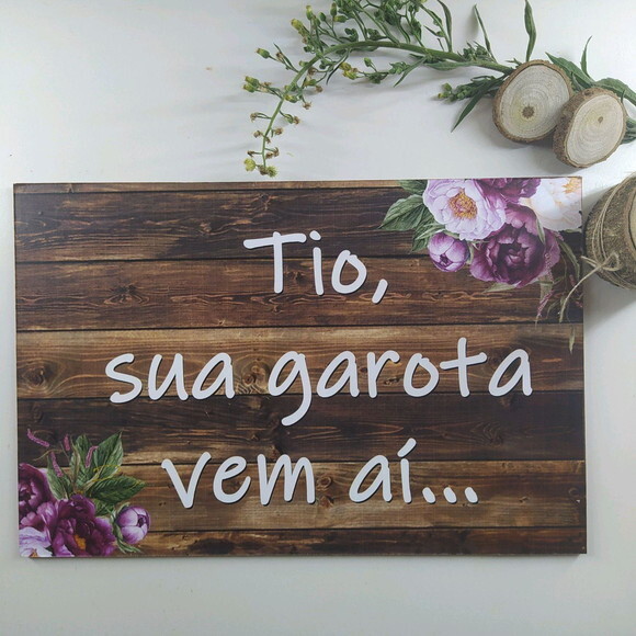 Plaquinha de Casamento em mdf com Sua Frase