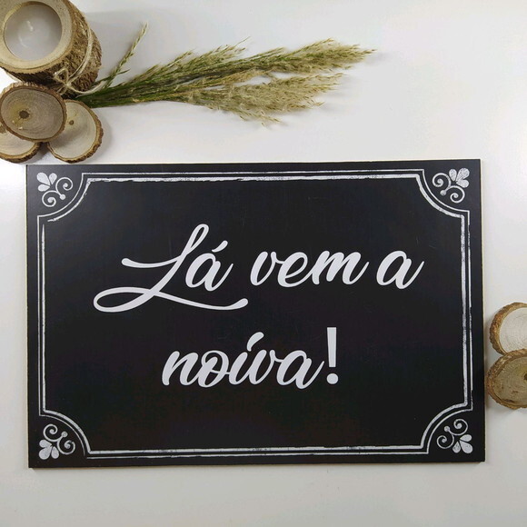 Plaquinha de Casamento em mdf com Sua Frase