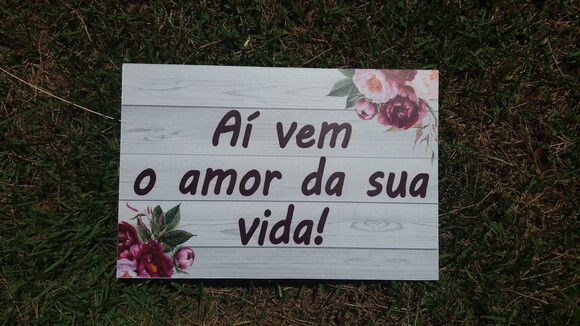Plaquinha de Casamento em mdf com Sua Frase