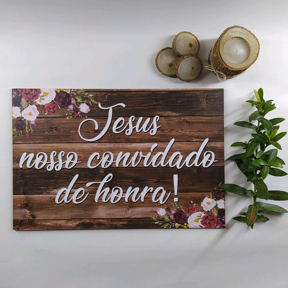 Plaquinha de Casamento em mdf com Sua Frase