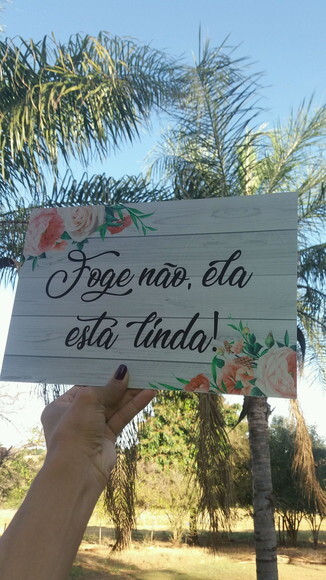 Plaquinha de Casamento em mdf com Sua Frase